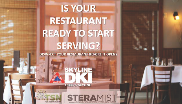 SkylineDKI's tweet photo. #backtobusiness #readytoopen #restaurantdisinfection #skylinedki #steramist #healthandsafety #staysafe https://t.co/66NDd04mBH