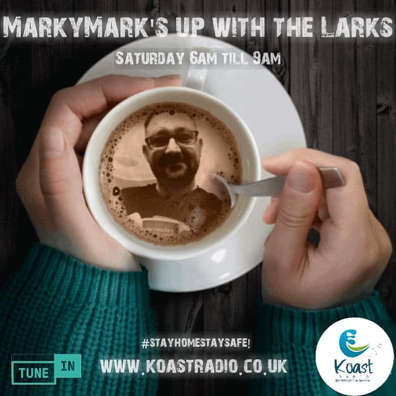 markymarkkoast's tweet photo. Back on air on Koast radio 106.6fm &amp; online Saturday morning from 6am. Get Up With The Larks featuring 3ovaKind, Parents Requests, Producer Stu's Bacon Egg &amp; Sausage and a look back at a top ten from this week in a year gone by #yupyit #earlybird #keepitkoast https://t.co/AdgLclpGOC