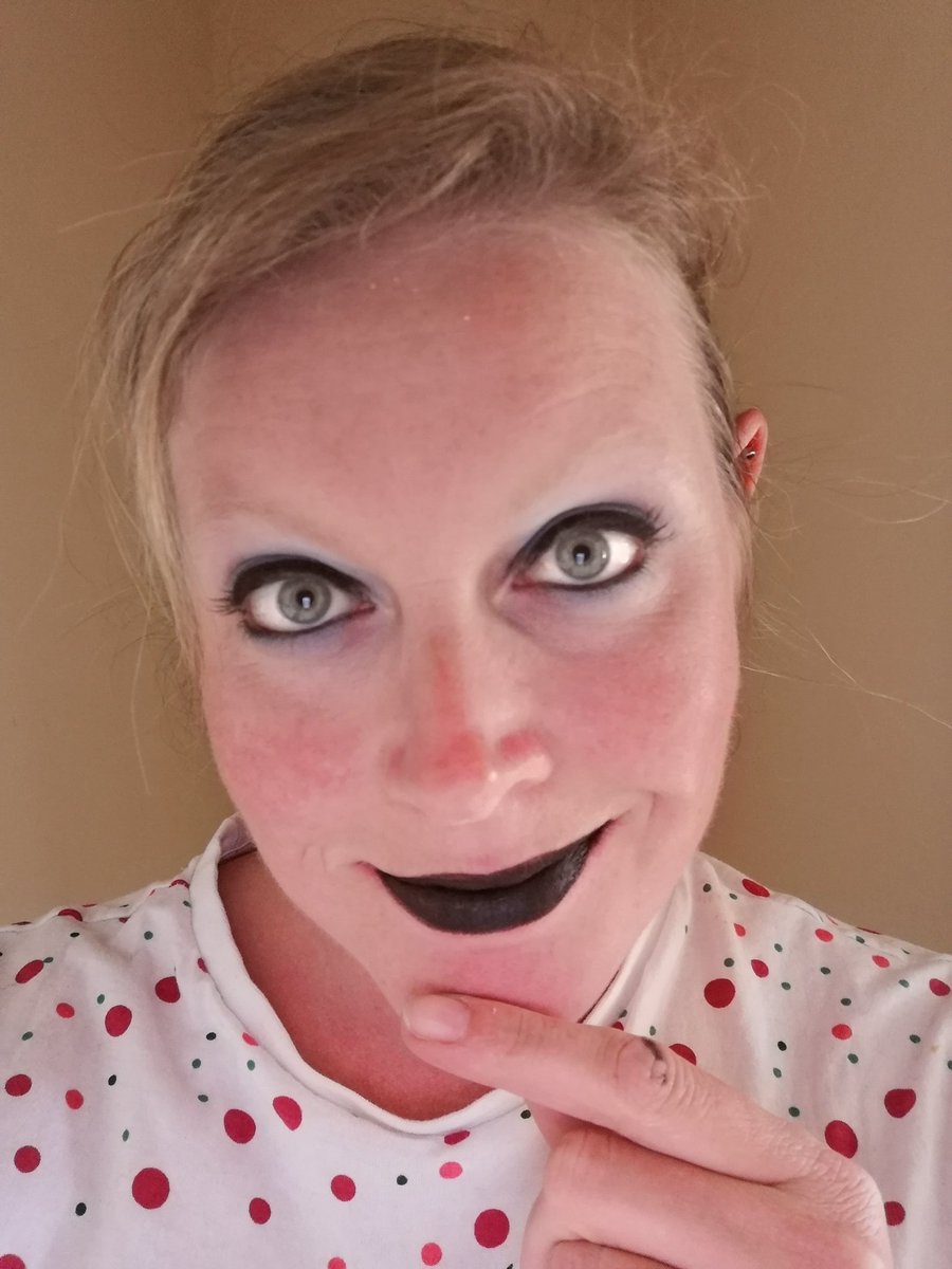 Went for a black lip today. Surprised by how much I like it. May go all goth next week #F'itFriday