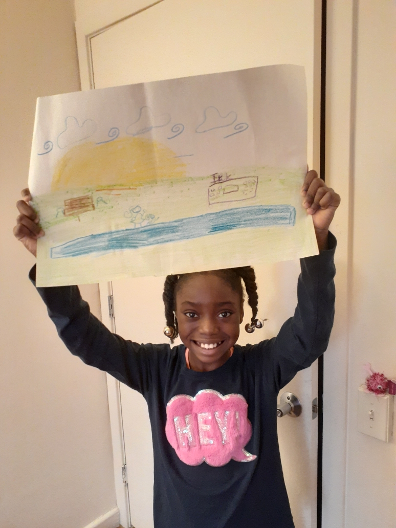 Wayland_CH's tweet photo. This third grade Cub is thinking about "Sunny Days."  #claypitCREATEs https://t.co/7f9l1Rj9Xo
