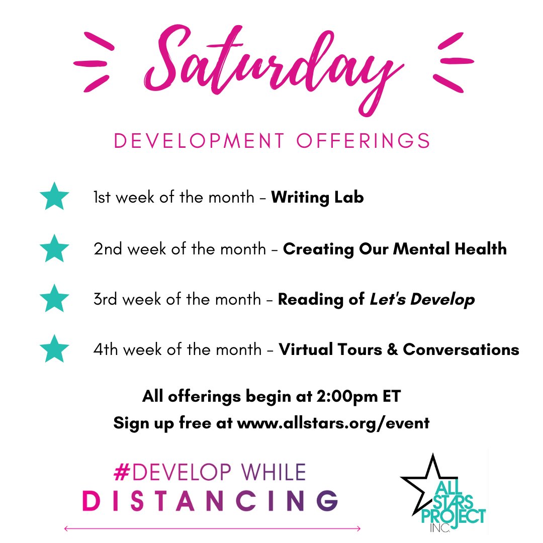 AllStarsOfNJ's tweet photo. ASP is kicking off ‘Saturday Development Offerings’ tomorrow at 2:00pm so we can all continue to #DevelopWhileDistancing! Full schedule below. Sign up at https://t.co/3v52XxhW2P. https://t.co/iNA1pWfzno