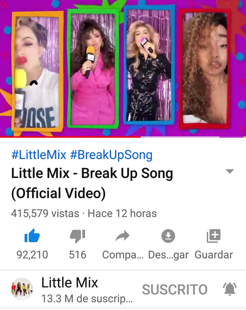 yamicuevas5's tweet photo. Como que esta joyita no tiene millones de visitas, que esperan chicos hay que recompensar el esfuerzo y sacrificio que hacen las chicas por nosotros. @LittleMix #littlemix
#BreakUpSongVideo #BreakUpSongMusicVideo
😘😘😘🙌🙌🙌💖💖💖 https://t.co/iCyzRCGlVj