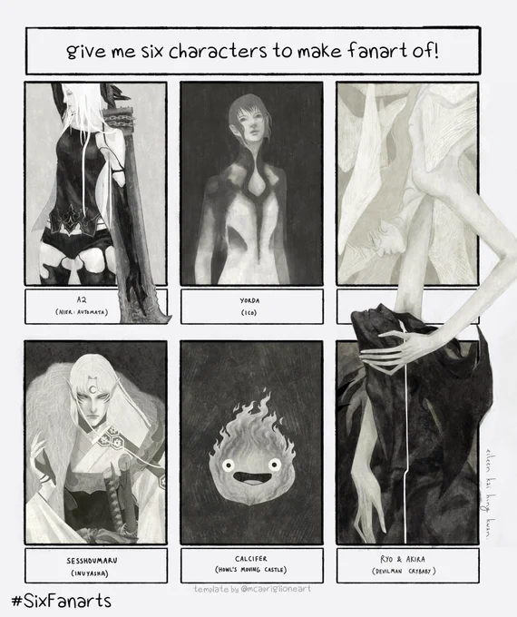 First sheet done! ?? #SixFanarts 

Thank you for all the suggestions, I really enjoyed drawing these! Will be trying to continue as there are so many fun suggestions I still want to do ? 
