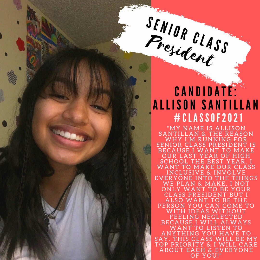 OxnardHSASB's tweet photo. And finally to our Class of 2021 candidates for Senior Class President and ASB President! All amazing leaders in their own right! Voting will take place for this class next Friday and Saturday through a google form! #classof2021 #votenextweek https://t.co/4fyMIr5RvN