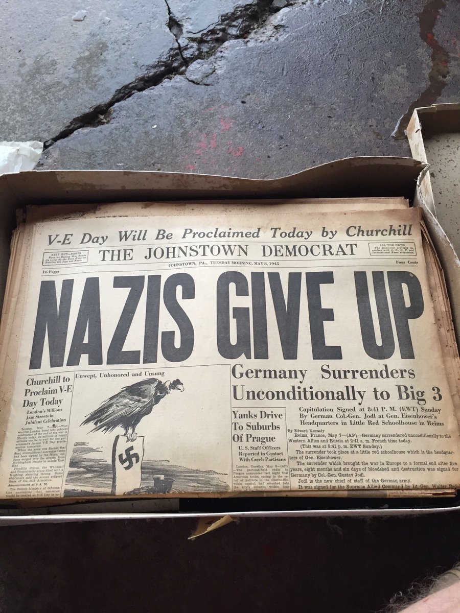 welcometoluke's tweet photo. Today is the 75th anniversary of V-E Day. Thankful for the sacrifice of so many in that time. We found these in a box in our attic when we moved into our house in 2015. https://t.co/TMjehXFNKV