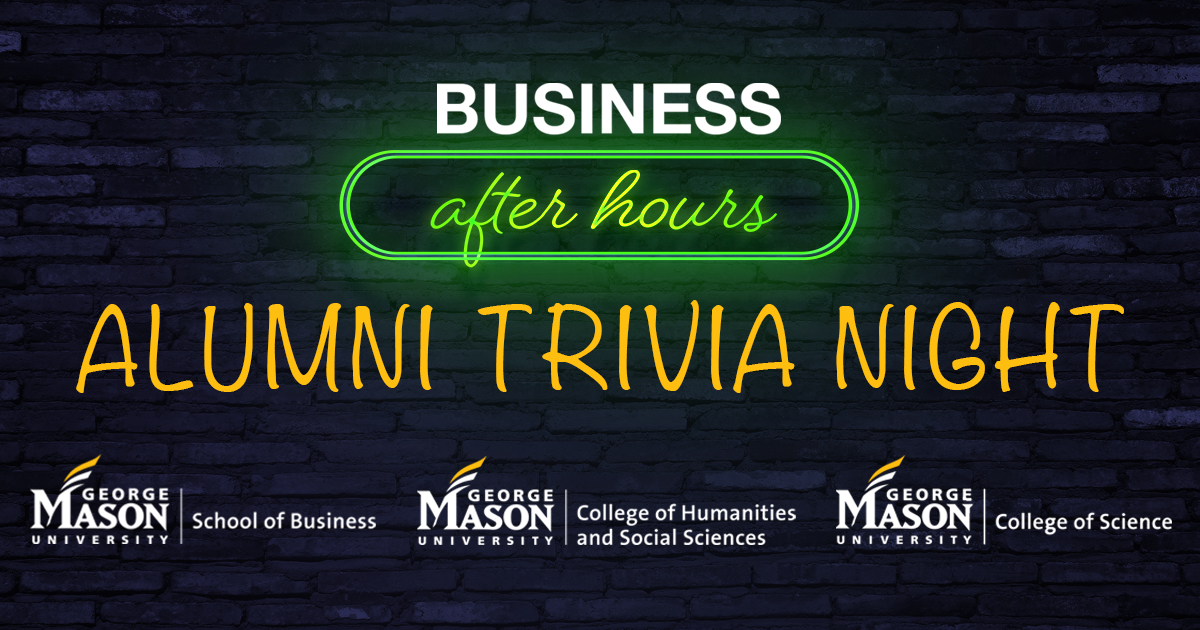 Learn a new cocktail recipe and test your knowledge on business, science, and the humanities and social sciences Thursday, May 14 at 5:00 p.m. Register today! bit.ly/3dtDppA #BusinessAfterHours #MasonBizAlum