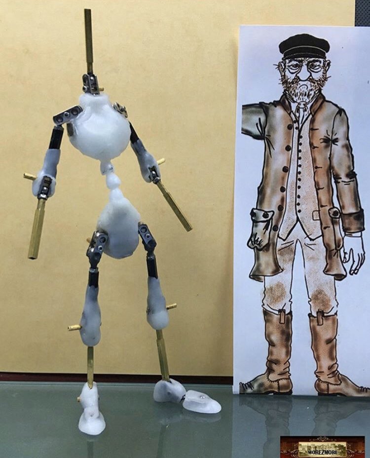 Workshedanimate's tweet photo. The puppet is taking shape over at @morezmorestudio - the armature is complete!
.
.
#Workshedanimation #ironleech #horror #horrorfilm #stopmotion #animation #indiefilm #armature #puppet #filmmaking #filmmaker #SupportIndieFilm #BehindtheScenes #whaling #ocean #sailor #horrormovie https://t.co/cb6mpPejgM