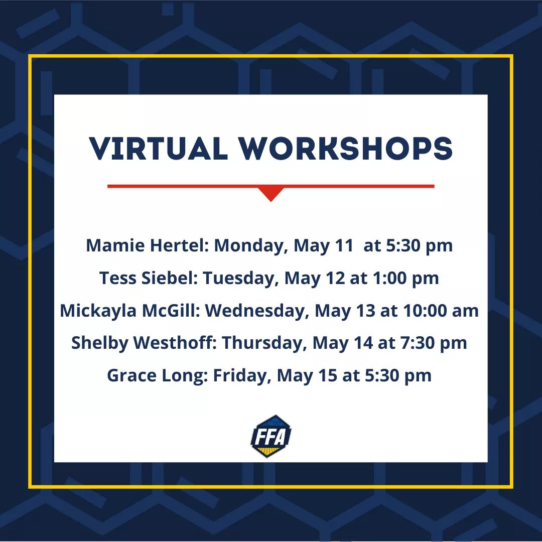 iowaffa's tweet photo. Make sure to sign up for virtual workshops happening next week.  Seating is limited so sign up today with the link below!

https://t.co/m4WLNboYju https://t.co/fyUKVpe4kh