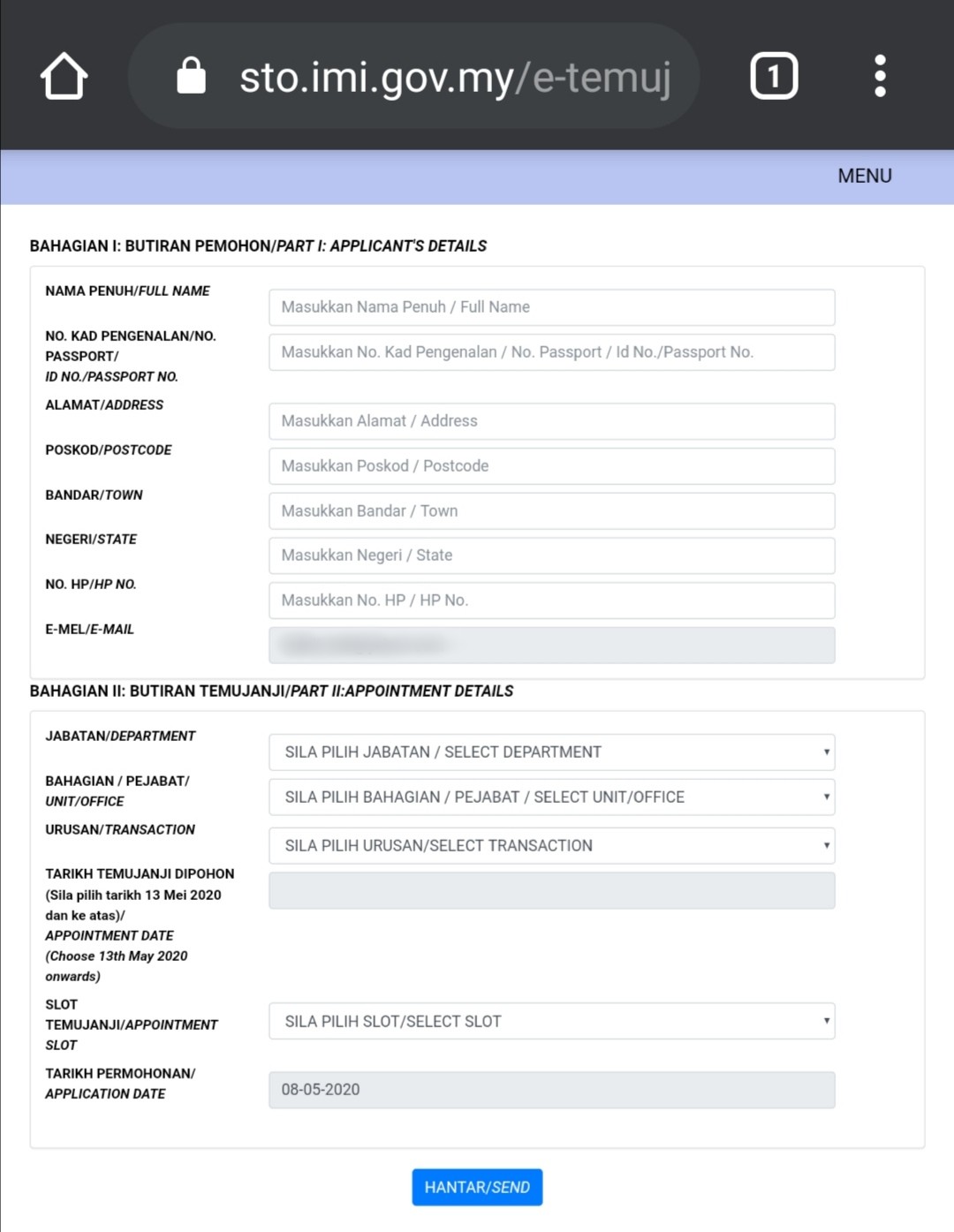 Gov. sto. my imi. Website report