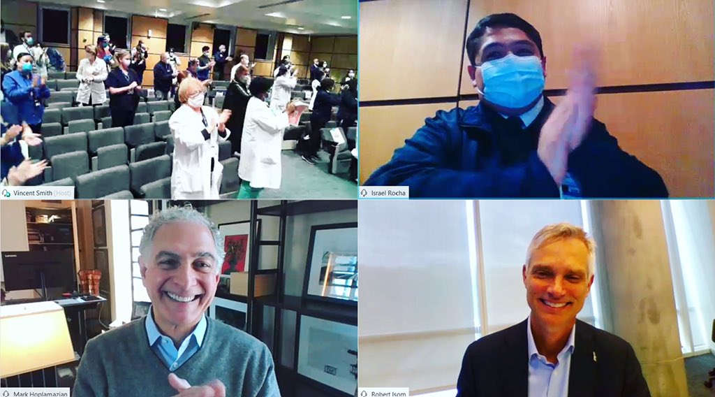 A moment of joy in a difficult time. Along with <a href="/AmericanAir/">americanair</a>, <a href="/Hyatt/">hyatt</a> got to surprise healthcare workers at <a href="/NYCHealthSystem/">NYC Health + Hospitals</a> Elmhurst with a complimentary vacation to help them recharge and care for themselves once they are able. 🙏 #ElmhurstStrong #InThisTogether #InAHyattWorld