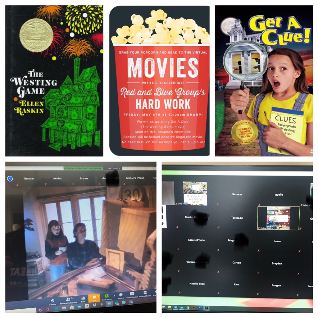 Prior to remote learning, we read ‘The Westing Game’ and promised students that we’d watch the movie version ‘Get A Clue’. Although it’s been two months, we had over 40 of our friends join our virtual trip to the movies today! #AppoShine #OSEotters