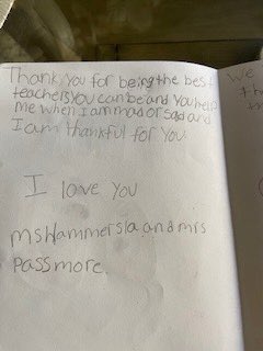 MsH_LMES's tweet photo. Their appreciation means the world to me.  I hope they know how much I love being their teacher! 💕 #missingthetinyhumans https://t.co/rGNAewX9ai