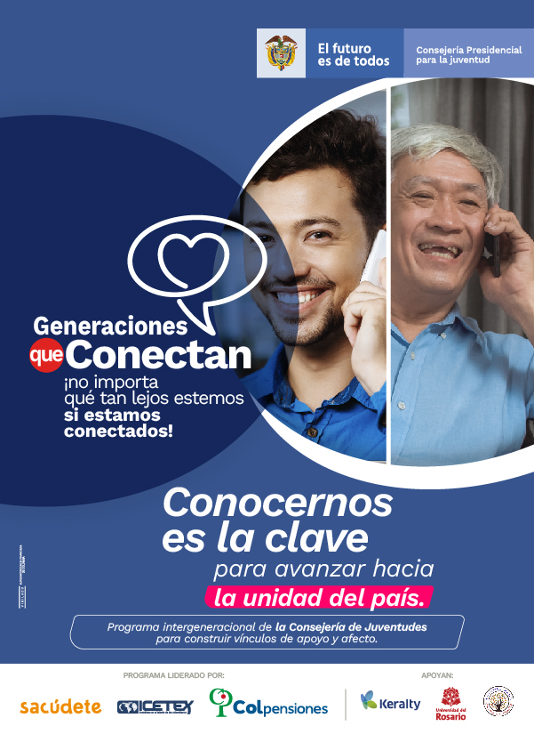 Colpensiones's tweet photo. No importa qué tan lejos estemos, es momento de que nuestros corazones estén muy cerca. A través de #GeneracionesQueConectan el Gobierno Nacional ha querido crear una red de voluntariado entre jóvenes y personas mayores. Conoce más en https://t.co/5b2EeeAboq https://t.co/CLyGFlCumX