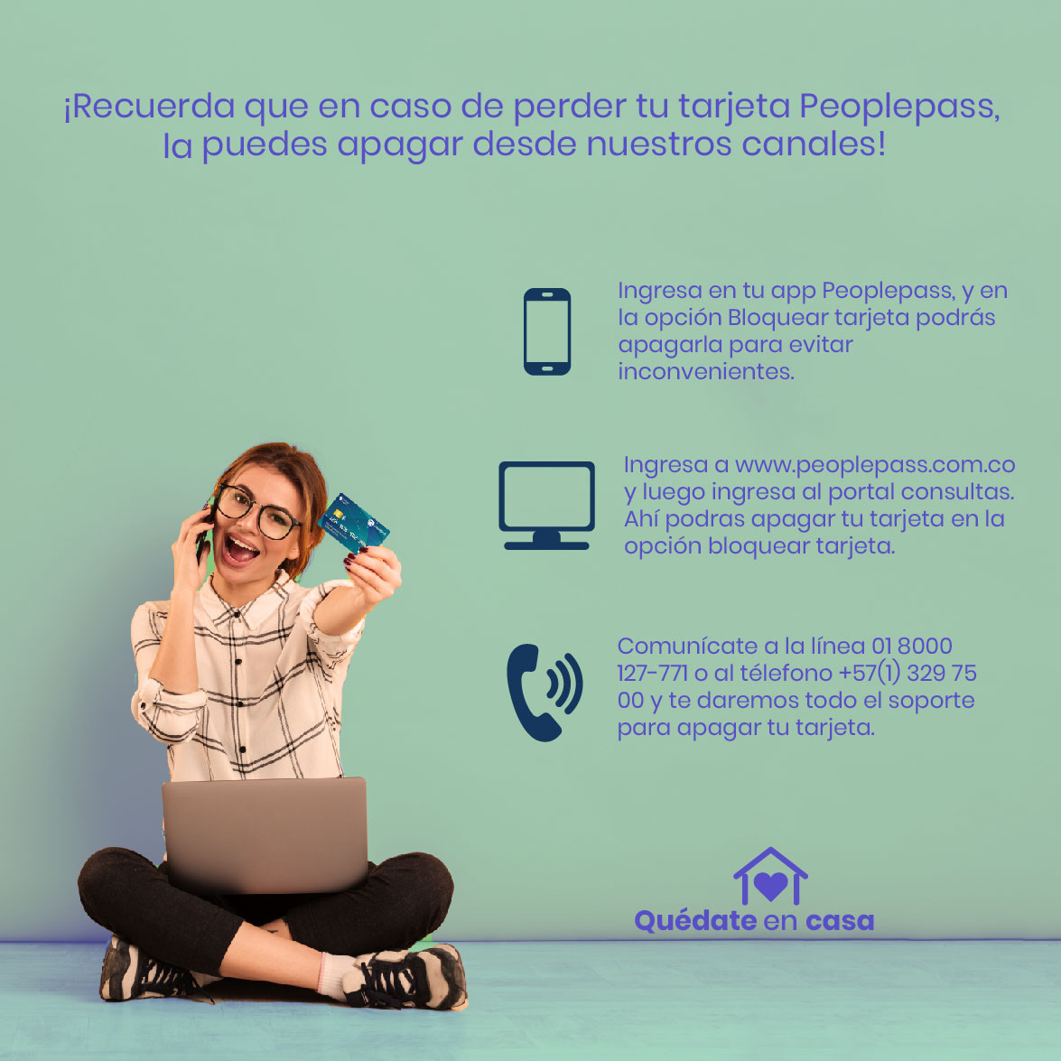 PeoplePass_com's tweet photo. Conoce como apagar tus tarjetas 💳 #Peoplepass por medio de nuestros canales, es así de fácil 👇 #FelizViernes https://t.co/jZQ2I7rI4z
