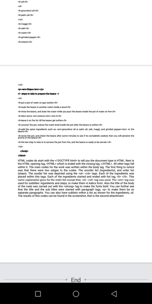 Gabu4real's tweet image. Hello friends, please find below in the attachments, an explanation on a section of an HTML programming language developed by me, made possible through an online course. You also find the HTML codes as well as the outputs of the codes.
#HTMLprogamminglanguage #HTMLcodes #HTMLtags