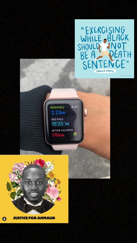 BKinderDLI's tweet photo. Ms. McCorkle dusted off her trainers and completed her 2.23 miles today 🏃🏽‍♀️!  #IrunwithMaud #JusticeForAhmaud https://t.co/acaVk2u1lm