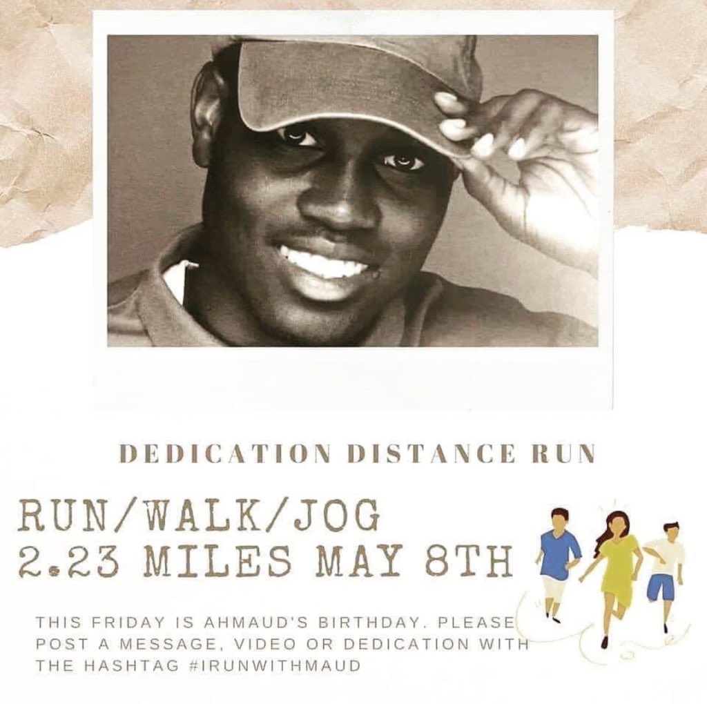 Ms. McCorkle dusted off her trainers and completed her 2.23 miles today 🏃🏽‍♀️!  #IrunwithMaud #JusticeForAhmaud