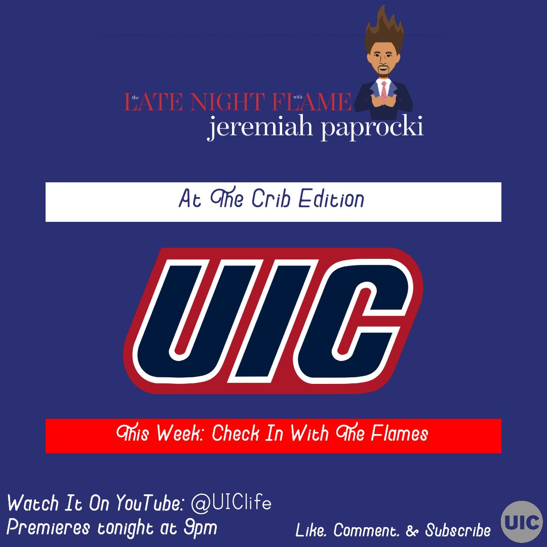 Tonight at 9pm, we check with UIC student athletes affected by Covid-19. This will also be the last episode from home so be sure to check it out on YouTube @UIClife #latenight #talkshow #studentlifestyle #athome #collegestudents #university #college #chicagolife #athleteslife
