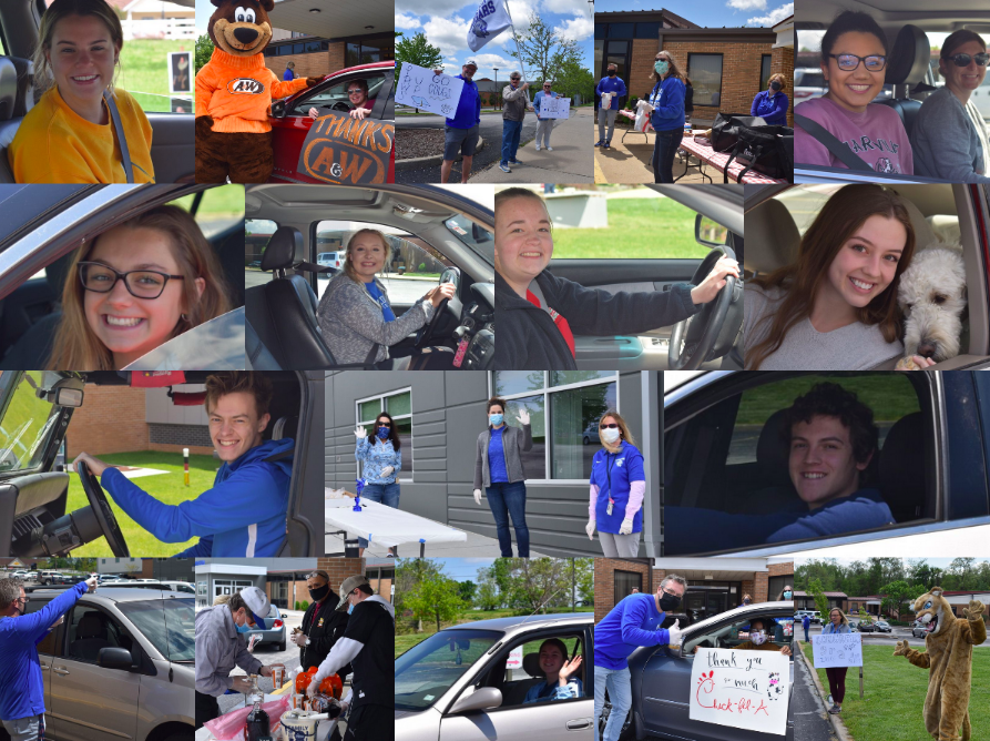 LutheranCougars's tweet photo. What a great afternoon @LutheranCougars celebrating the Class of 2020!

Our seniors came to campus to enjoy a "Drive Thru Lunch" compliments of Chick-Fil-A, A&amp;W, &amp; Grandma's Cookies.

Our staff loved waving, serving, &amp; simply seeing our seniors! 

#LearningNeverStops https://t.co/yDpR5aiyf9