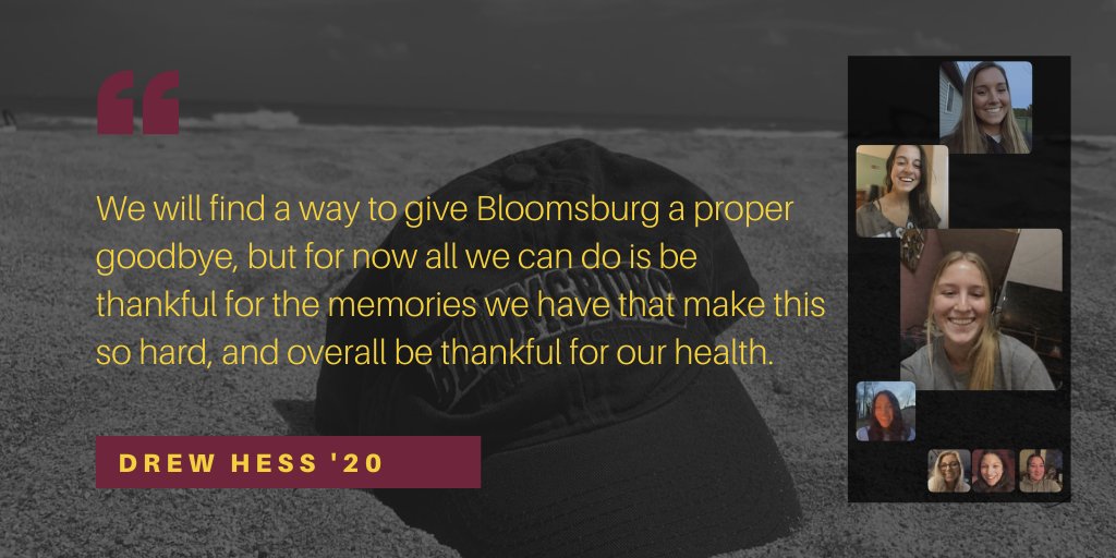 BloomsburgU's tweet photo. "Appreciate every day you have left, and use this as a reminder that not everything is going to go as planned." β:https://t.co/Fni2w06zSa πππΎ #BUClass2020 #HuskyLife #blog https://t.co/DVbNGS5MmY