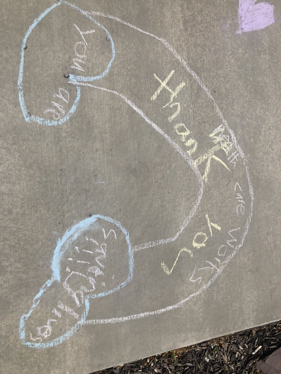 SarahESherer's tweet photo. Happy message of thanks from my little one!!!! Thank you all @UofUHealth who work so hard to care for our community ❤️ #thanks #HealthcareHeroes #oneteam #allinit #together #kids https://t.co/VQeIP0YR0C