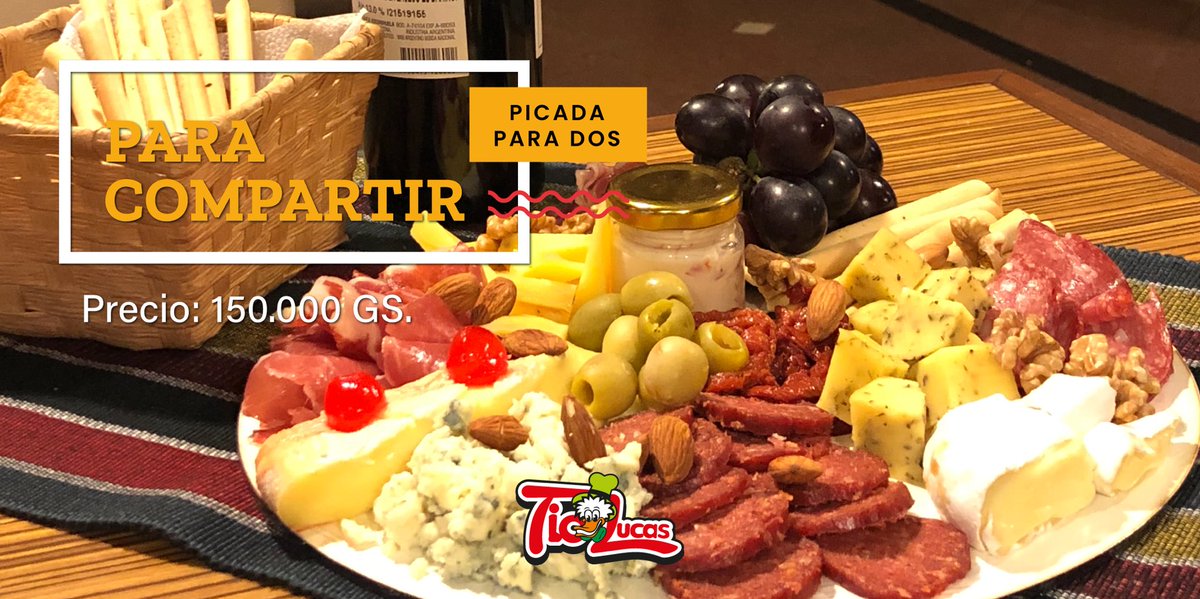 TioLucasPy's tweet photo. Tabla para 2 personas. 🧀🍷⠀
⠀
Contiene:⠀
Queso Camembert⠀
Queso Brie⠀
Queso Roquefort⠀
Queso Gouda⠀
Bondiola⠀
Jamón crudo⠀
Peperoni⠀
Salame⠀
Paté⠀
Grisines⠀
Uvas, aceitunas, nueces, almendras y tomate seco.⠀
⠀
Productos: La casona, Sancor y Cremo https://t.co/ArKkudQxl5