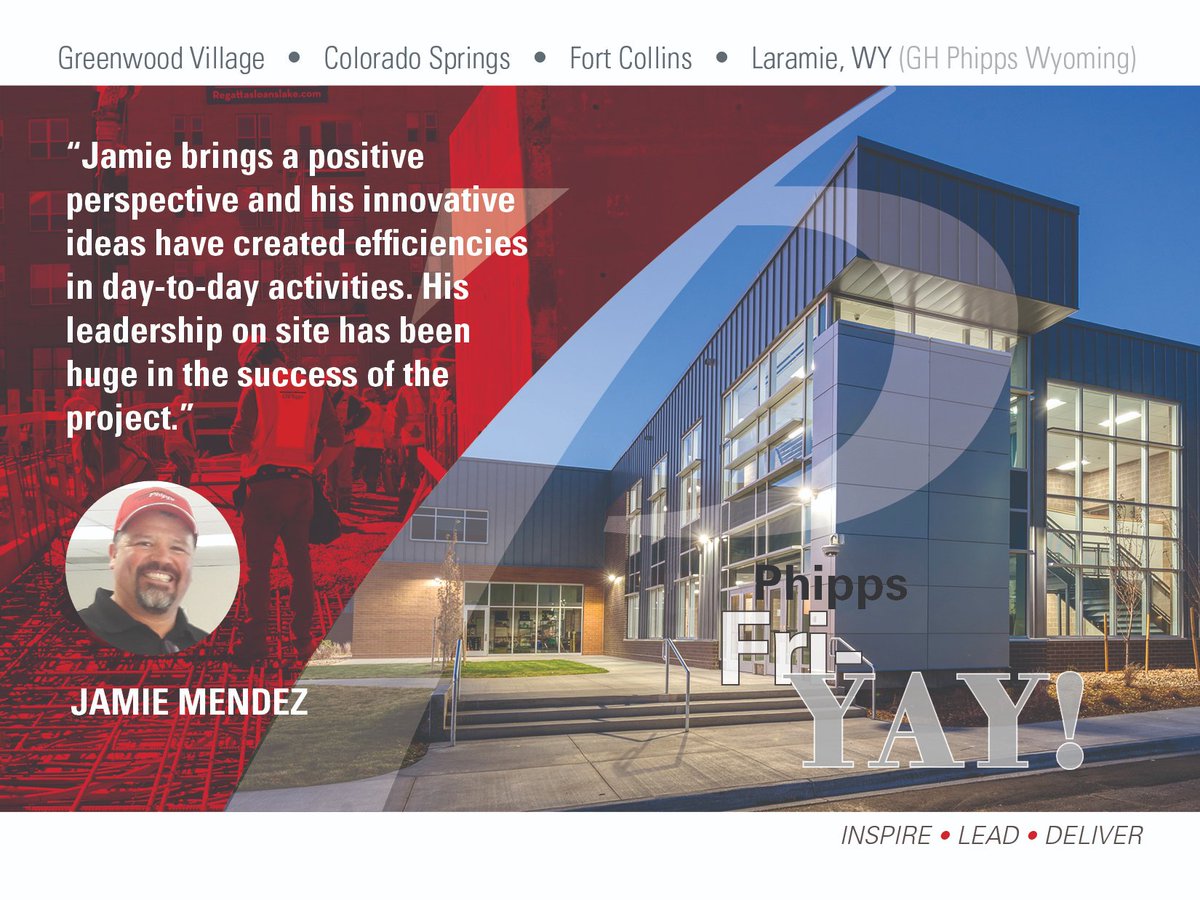 It’s Phipps Fri-YAY! Jamie was our first winner for the Field Employee of the Quarter in 2018 with multiple nominations since for his motivating attitude and ‘can-do’ personality. Great job Jamie!  #kudos #PhippsFriYAY #construction