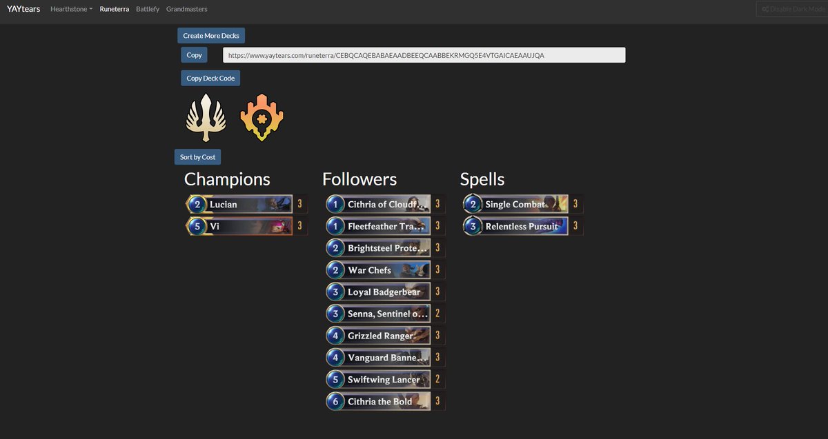 I created a deck viewer for <a href="/PlayRuneterra/">Legends of Runeterra</a>!
Just go to yaytears.com/runeterra and paste your deck code.
As always let me know if you have any issues or suggestions.