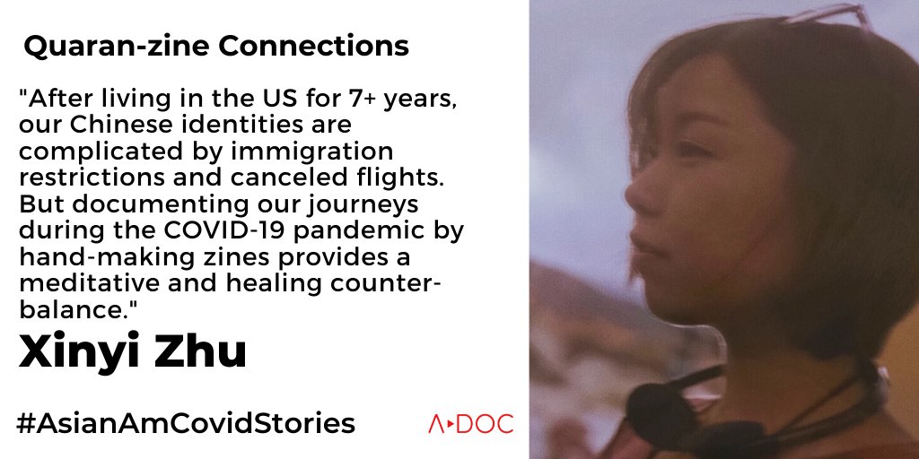 AADocNetwork's tweet photo. Filmmaker @xinyizoo: Our Chinese identities are complicated by immigration restrictions/canceled flights. But documenting our journeys during the #COVID19 pandemic by hand-making zines provides a healing counter-balance. #AsianAmCovidStories #ADocGoesViral
https://t.co/LnjAjHcn30 https://t.co/gGRe8kGRQL