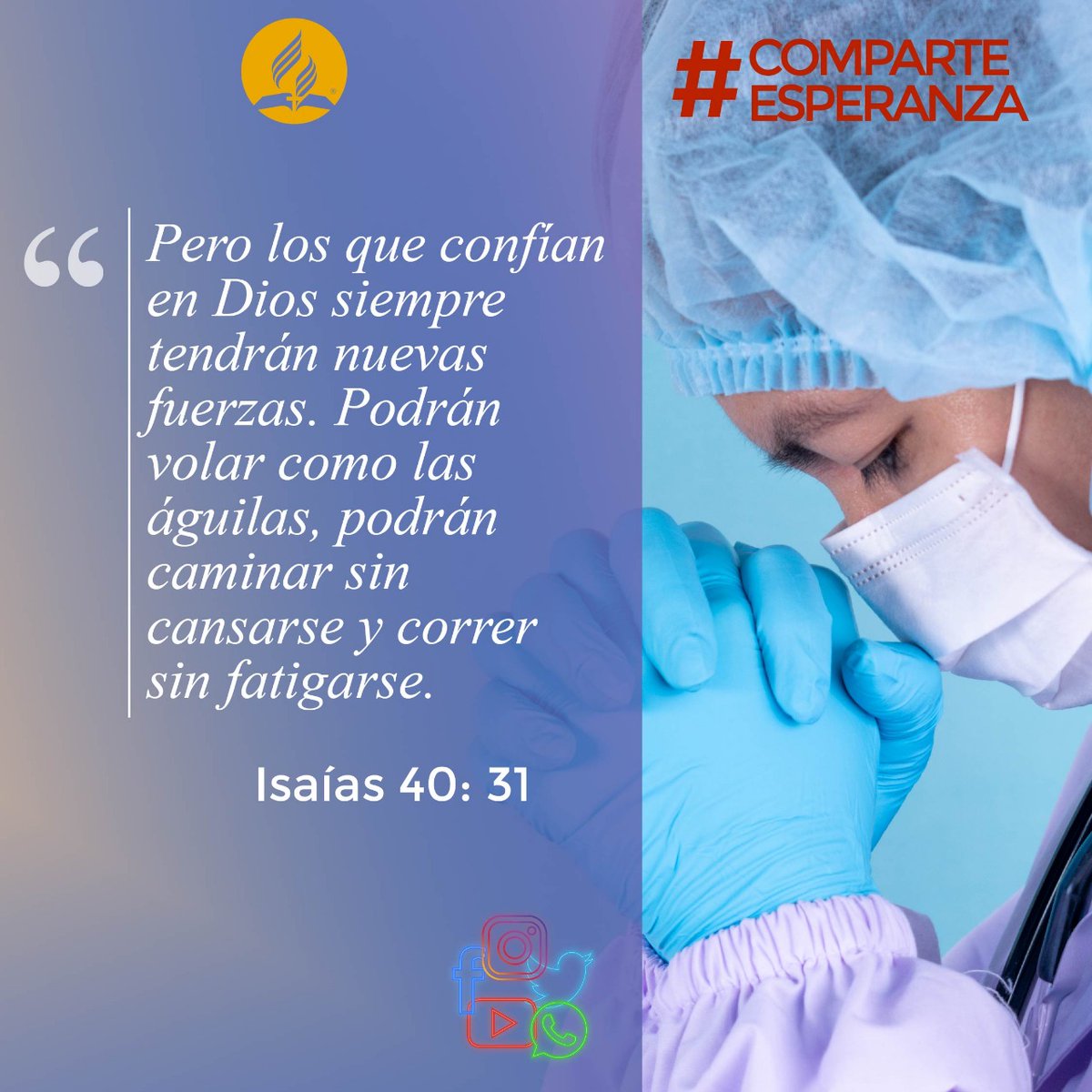 HopeMediaVE's tweet photo. Para el que confía en Dios, no hay situación que lo haga derribarse.

#ComparteEsperanza 💡 https://t.co/DWH6R8UCpw