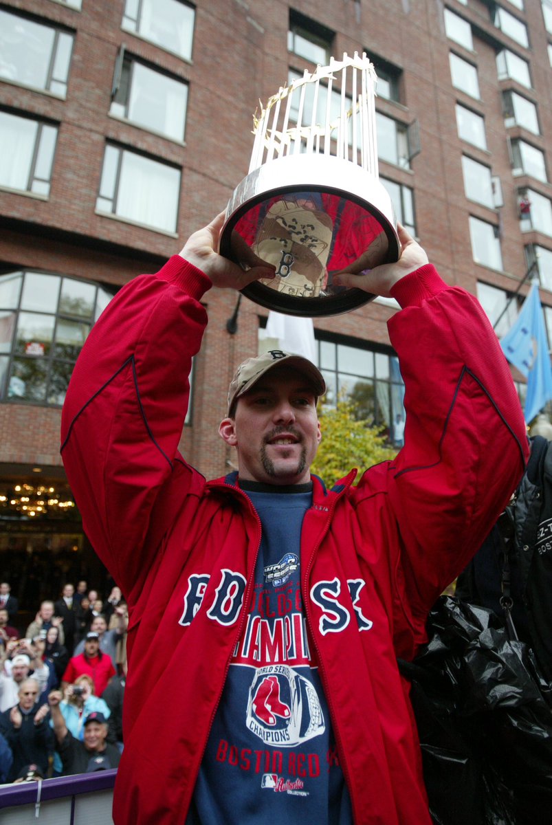 RedSox's tweet photo. πππ to Tek & Trot for joining us tonight & bringing us the β04 World Series!
#WatchWithAChamp | @NESN https://t.co/c2AeEk7DxU