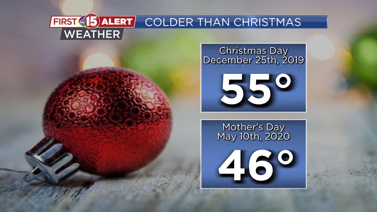 WeatherDoogs's tweet photo. CHECK IT OUT: High temperatures are expected to be colder on Mother's Day than they were on Christmas. #SorryMoms https://t.co/h0IueJoLJa