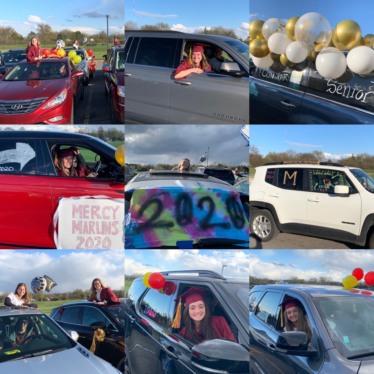 MercyHighMI's tweet photo. Senior Send Off Parade for the #MercyClassOf2020 was such a special evening filled with Mercy love and sisterhood. Thank you to the Sisters of Mercy and Farmington Hills Police for helping to cheer on our graduates. ❤️💛 

#SeniorSalute #MercyMemory #AlwaysAMercyGirl #Congrats https://t.co/uUzLvmOvvN