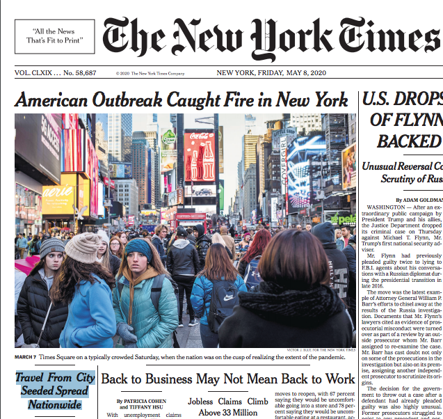 Finally on NYT frontpage: Travel From New York seeded spread nationwide & led to wave of US outbreaks. Should have made news in Feb or March when travel restrictions would have made a difference. Its what China did to contain epidemic to Hubei on 23rd Jan.  https://www.nytimes.com/2020/05/07/us/new-york-city-coronavirus-outbreak.html