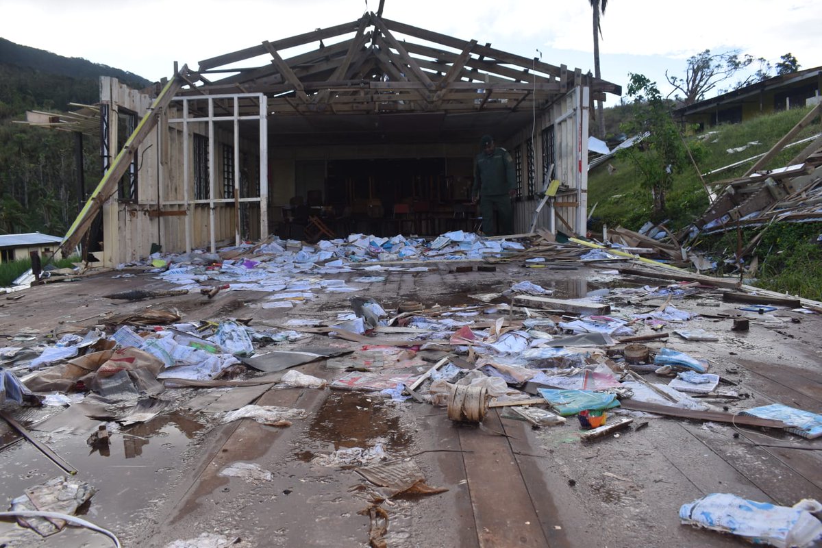 fiji_opm's tweet photo. @FijiPM arrived in Kadavu today. He witnessed firsthand the damages caused by #TCHarold on the Kadavu Provincial Secondary School. PM Bainimarama has requested the RFMF to assist relevant stakeholders in rebuilding the school.
#TeamFiji #posttcharold #kadavutour https://t.co/hDVw02bkjx