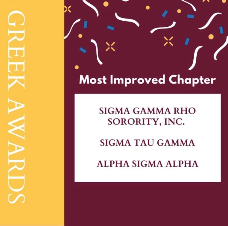 We are very thankful to receive the 2020 CMU Greek Awards : Most Improved Chapter award! #SigTau
