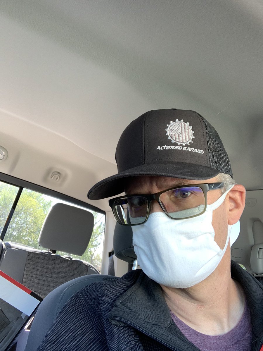 PONDimonium's tweet photo. Gots me a new hat so I can represent the team even during a pandemic. Locally owned and operated. Mask came off before I drove. Lol. Stupid Covid anyways. #alteredgarage #alteredarmy https://t.co/0s53HjK5du
