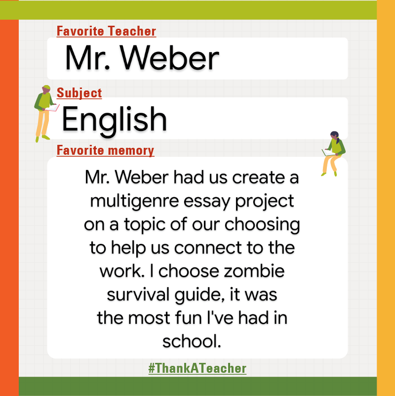 EdTrust's tweet photo. To celebrate #TeacherAppreciationWeek we asked people to tell us about one of their favorite teachers & share a fond memory they have of them. THANK YOU to all educators for the AMAZING work that you do! Let's all take time today to #ThankATeacher! #FeelsGoodFriday https://t.co/JFOmOWUAHP