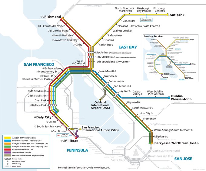 Mapa Del Bart Station New Bart Map: Redesign Includes Milpitas, Berryessa Stops