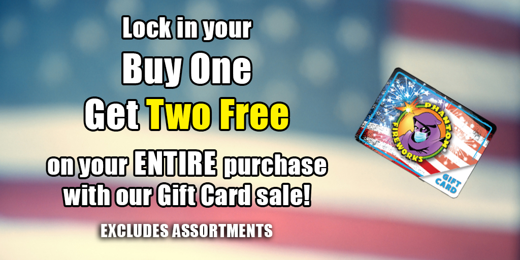 Fireworks's tweet photo. Receive Buy 1 Get 2 Free Fireworks with a Gift Card Purchase! Click the link to order now!
https://t.co/98VrvlQBk5

#BOG2 #Sale #GiftCard https://t.co/RsIxQ2LWpZ