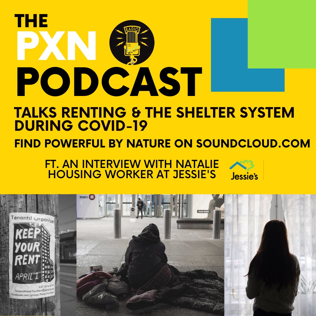 PowerfulXNature's tweet photo. Listen this coming Monday at 4pm as we’re joined by Natalie, Housing Worker @JessiesCentreTO to talk all about COVID-19 &amp; how it’s impacted renting, your tenant rights &amp; the shelter system in Toronto #toronto #shelters #whenhomeisnotsafe #noevictions #covid19 #rent https://t.co/gI4IslLJU5
