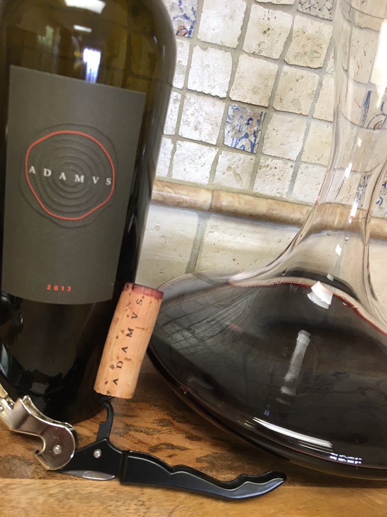 BartlettBacchus's tweet photo. Just opened this 2013 #Adamvs Estate #Cabernet. This is big on black #HowellMountain fruit and is going to be a “teeth scratcher” (in a good way). Perfect for a 90 degree Friday in the Napa Valley!?!?! Cheers! https://t.co/Lowi7NVwcI