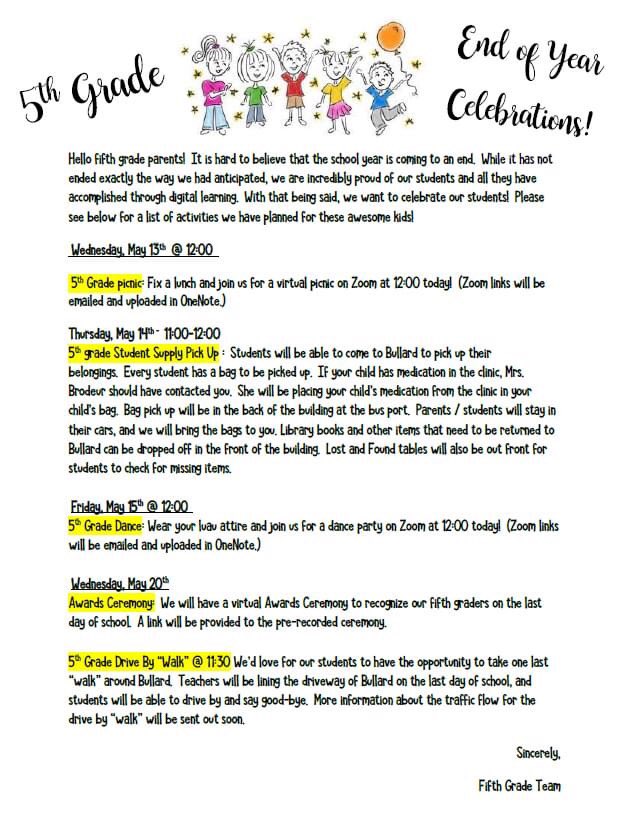 bullardbulldogs's tweet photo. We are excited to celebrate our 5th graders! https://t.co/WVj9XTKxWp