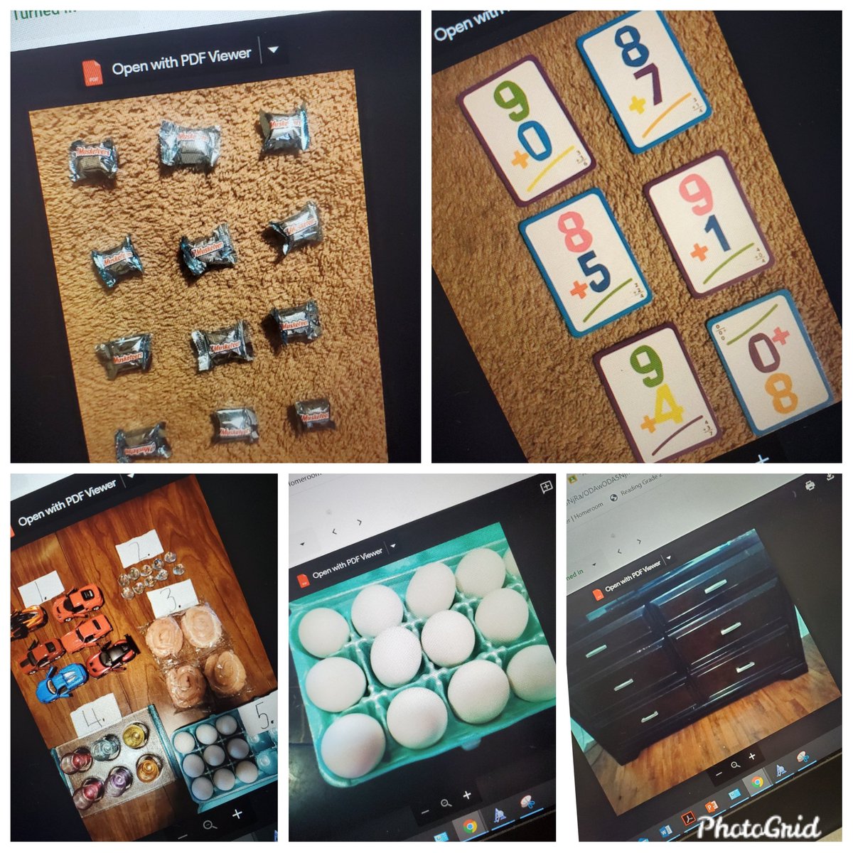 MathingWithMuse's tweet photo. #distancelearning I challenged my kids to look for 5 arrays in and around their homes. Look at how creative they got! They also had to write 2 repeated addition sentences for each. I am so impressed!🙂🐊 @empowermcpss @MDuBoseAdams #thatssomertz @EicholdMertzMST https://t.co/eImYp8ajNy