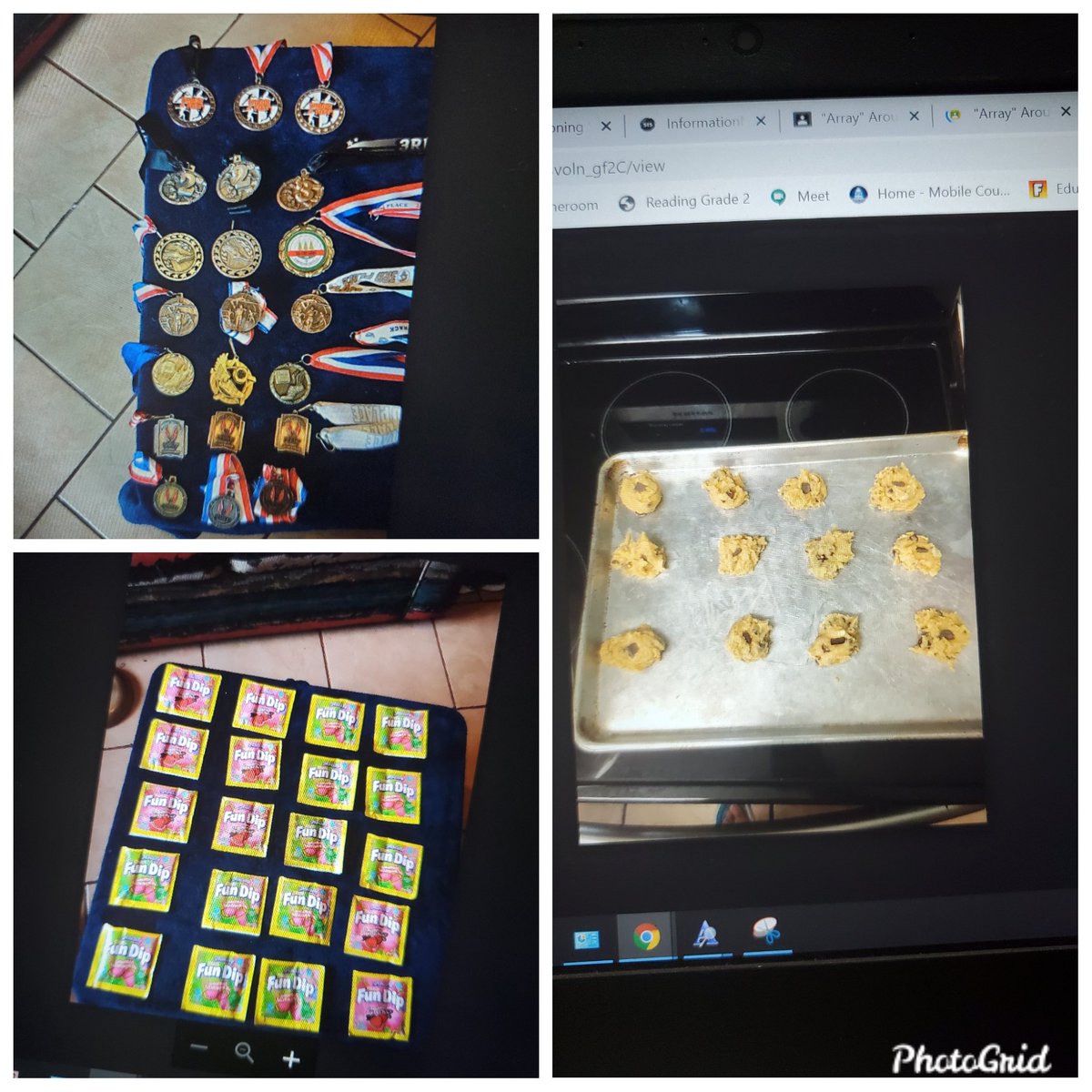 MathingWithMuse's tweet photo. #distancelearning I challenged my kids to look for 5 arrays in and around their homes. Look at how creative they got! They also had to write 2 repeated addition sentences for each. I am so impressed!🙂🐊 @empowermcpss @MDuBoseAdams #thatssomertz @EicholdMertzMST https://t.co/eImYp8ajNy