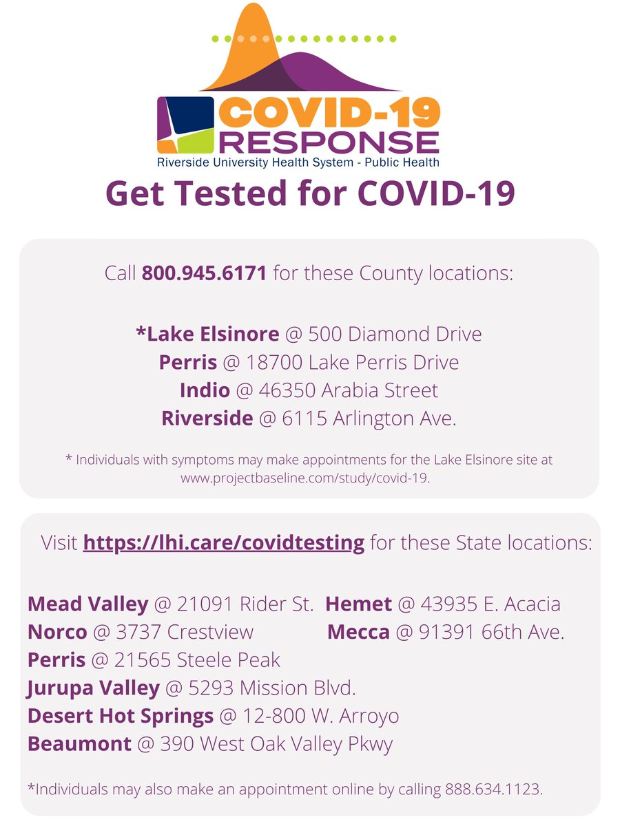 Dr Cameron Kaiser On Twitter Because Riverside County Has Increased Its Capacity To Test For Covid 19 Call And You Will Likely Get A Same Day Appointment Remember This Is For Covid 19 Not Antibody