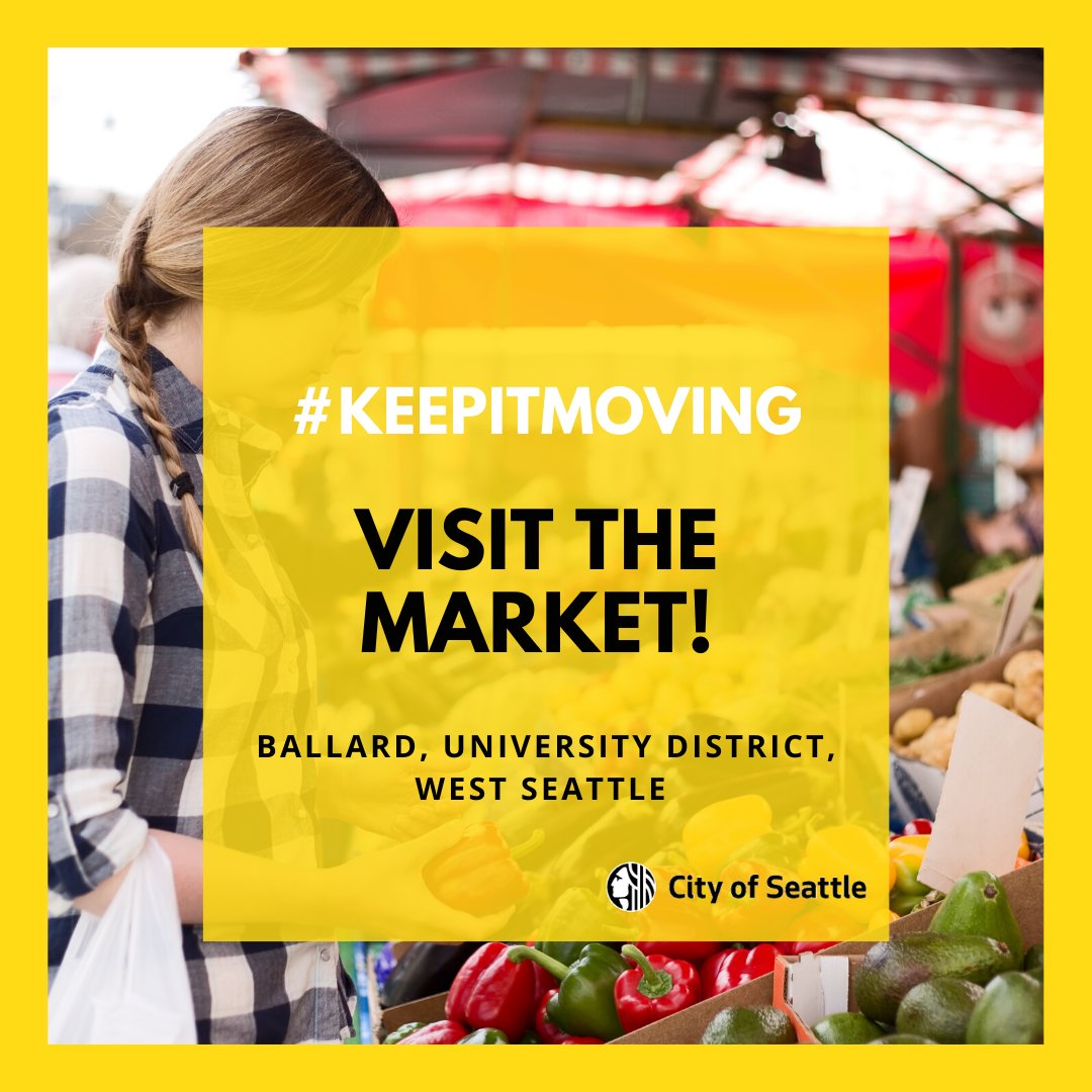 To the market, to the market the week work is done! Enjoy University, Ballard &amp; W. Seattle Farmers Markets out in the sun 🌞😎🥒🥕🥔🍅 

Hours may vary, more info on the blog👇🏾👇🏾 

Remember to #KeepItMoving
fal.cn/37YXO