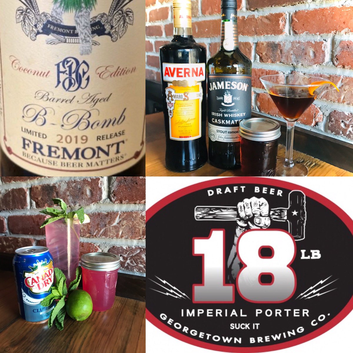 Check out some of the new offerings in #westseattle 
#justtapped <a href="/GeorgetownBeer/">Georgetown Brewing</a> 18lb #Imperial #Porter 
<a href="/fremontbrewing/">Fremont Brewing</a> 2019 Coconut B-Bomb
Also grab one of our mixed cocktails with your dinner purchase.