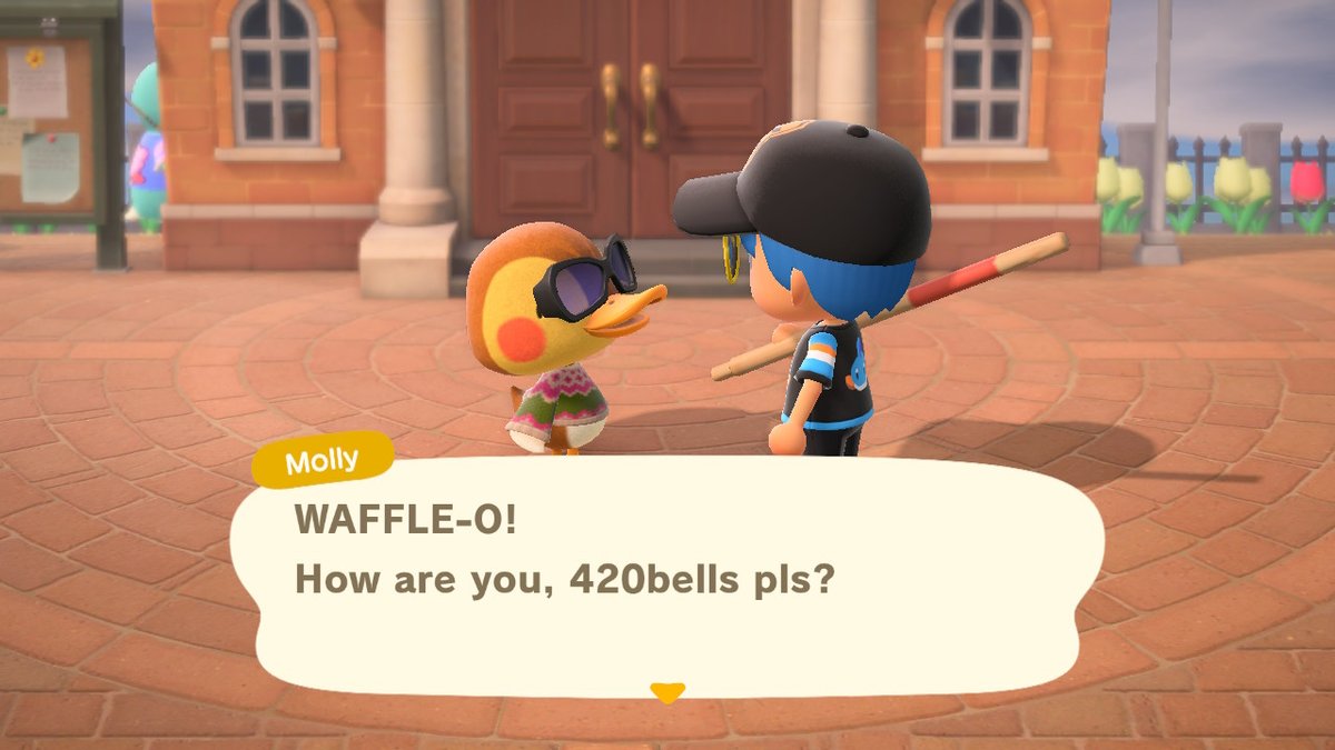 Joemawr's tweet photo. Molly the living meme, @raynarvaezjr would be proud #AnimalCrossing #ACNH #waffleo https://t.co/GPHuQguRx3