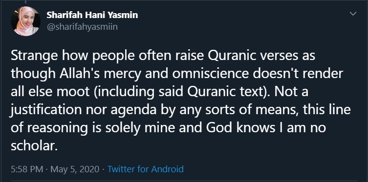 Okay next, anda katakan“Pelik dengan mereka yang selalu baca Al-Quran cakap pasal sifat Rahmat & Rahim Allah SWT di dalamnya. Tapi tidak dikaitkan bila cakap pasal LGBT (Gay)” sort of macam tu subjektif pemahaman saya.Kalau salah betulkan saya.